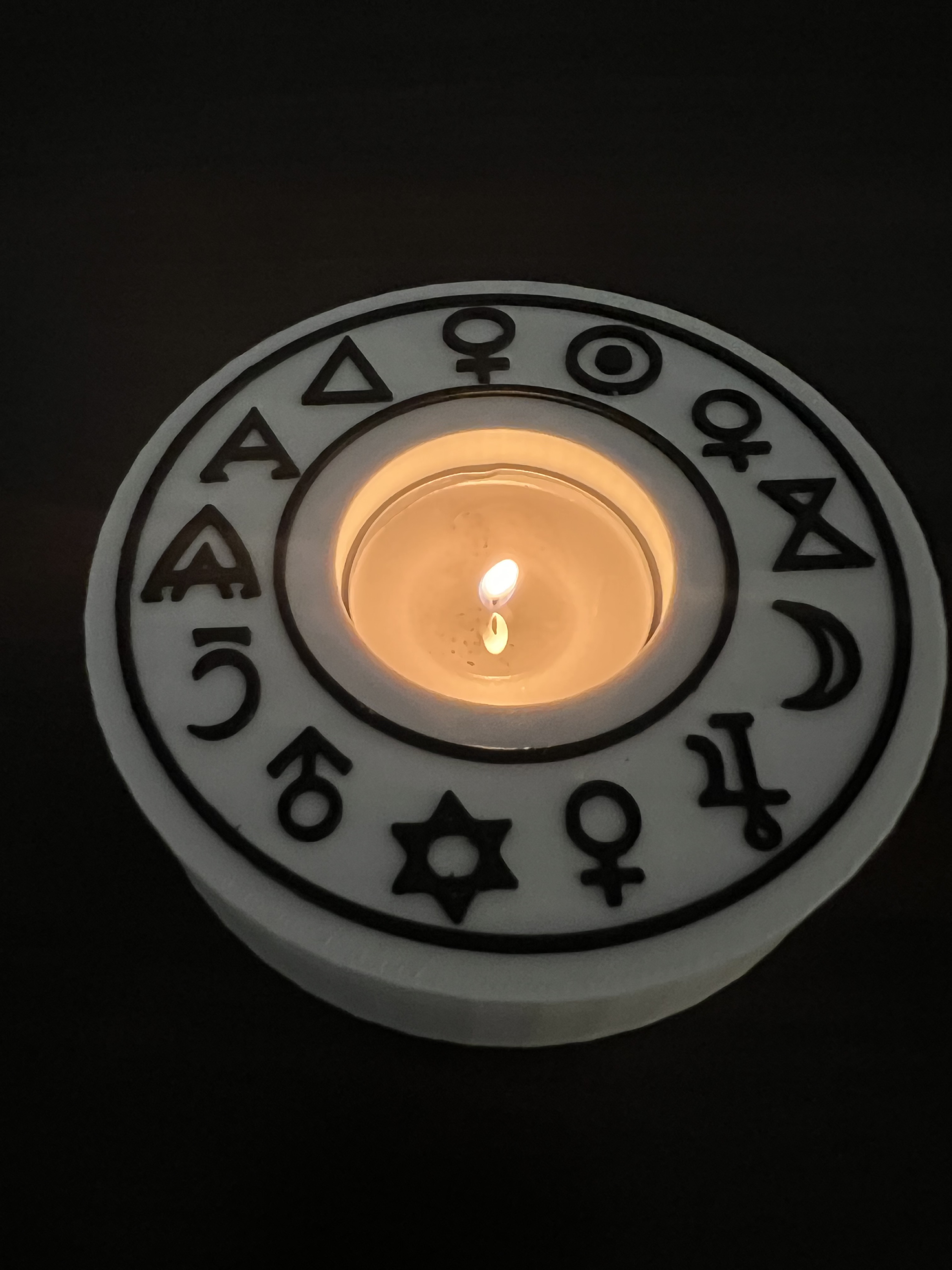 Porta Candele Esoterico — Simboli Alchemici