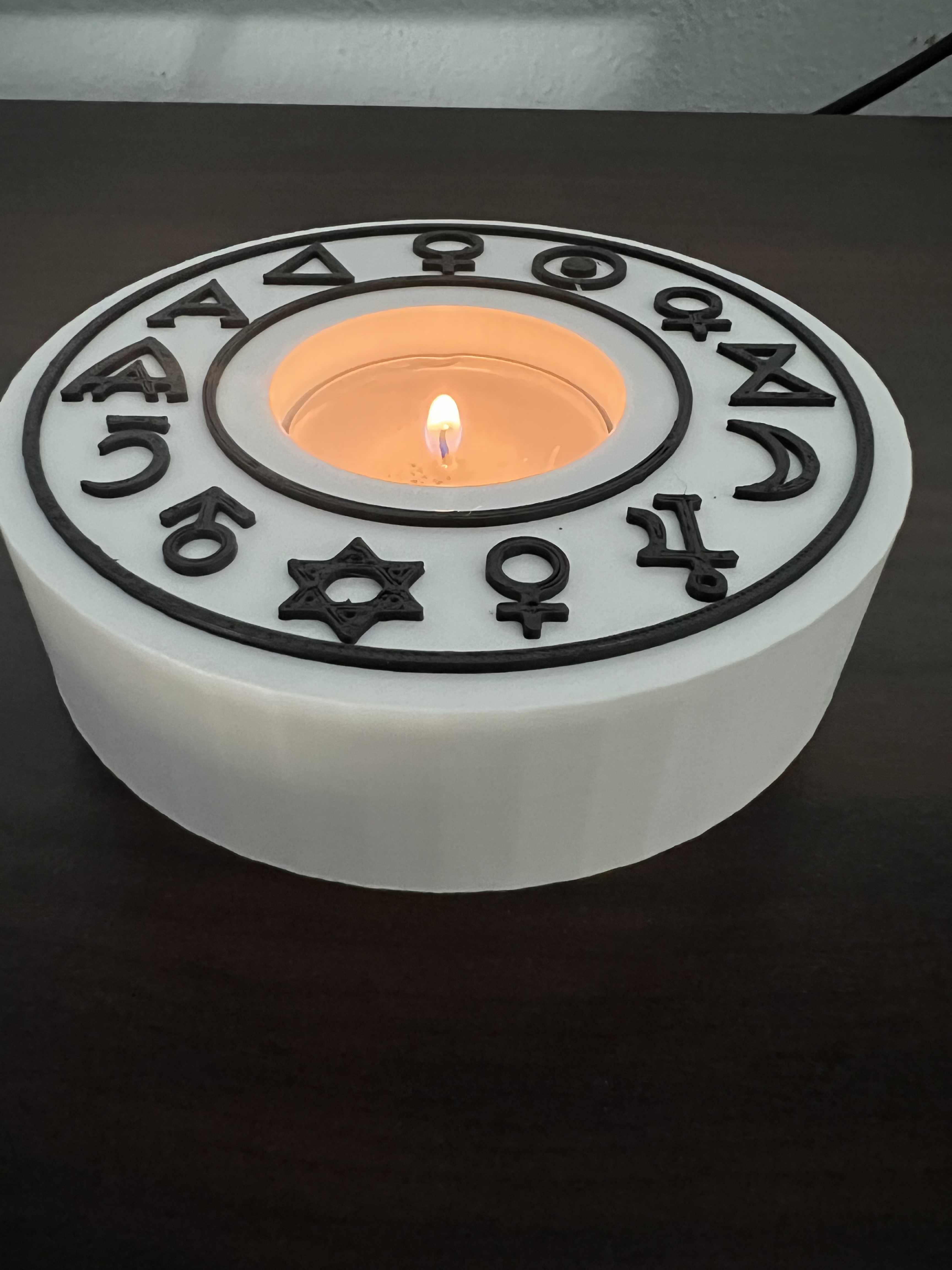 Porta Candele Esoterico — Simboli Alchemici